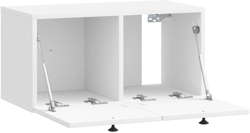 TV staliukas Sieninė TV spintelė Itin blizgi balta 59,5 x 31 x 30 cm