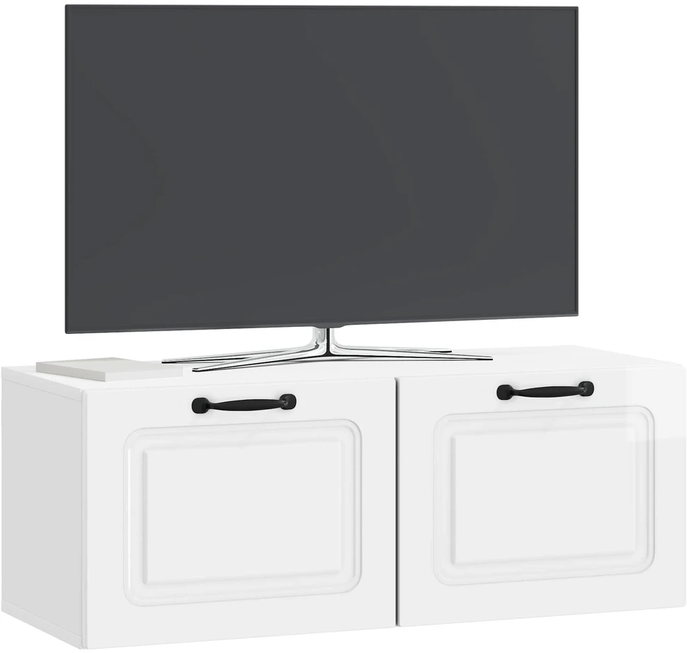 TV staliukas Sieninė TV spintelė Itin blizgi balta 78,5 x 31 x 30 cm