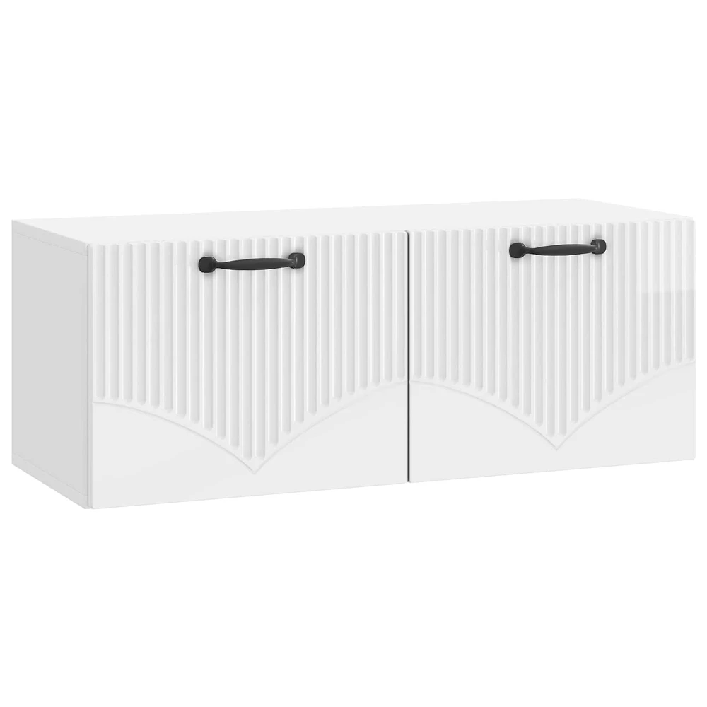 TV staliukas Sieninė TV spintelė Itin blizgi balta 78,5 x 31 x 30 cm