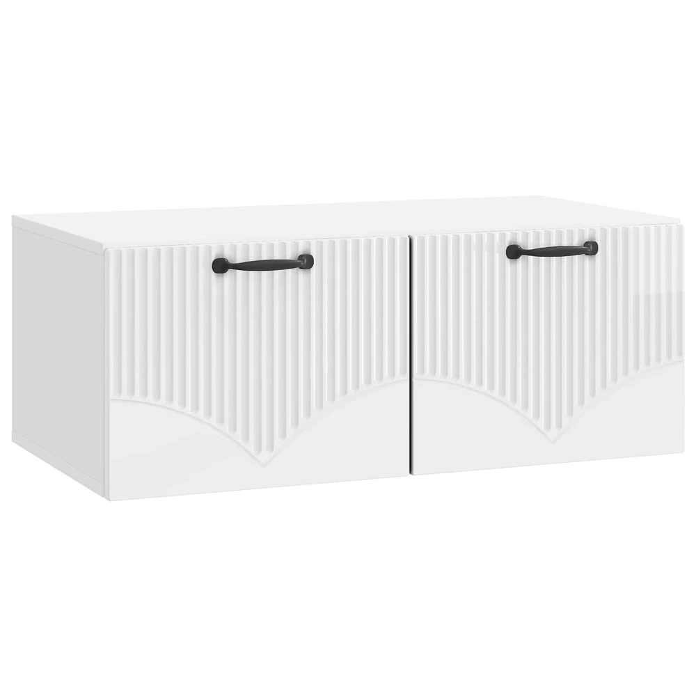 TV staliukas Sieninė TV spintelė Itin blizgi balta 78,5 x 41 x 30 cm