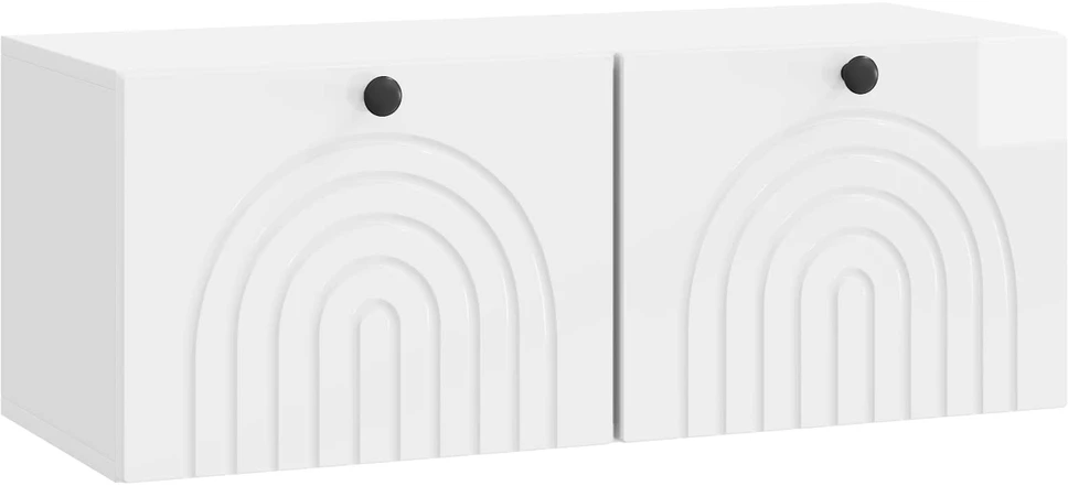 TV staliukas Sieninė TV spintelė Itin blizgi balta 78,5 x 31 x 30 cm
