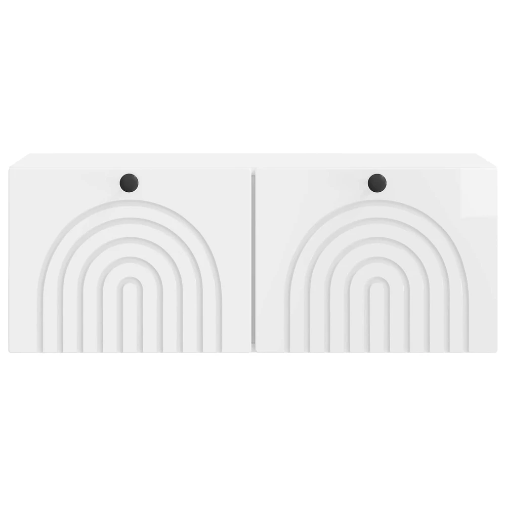 TV staliukas Sieninė TV spintelė Itin blizgi balta 78,5 x 31 x 30 cm