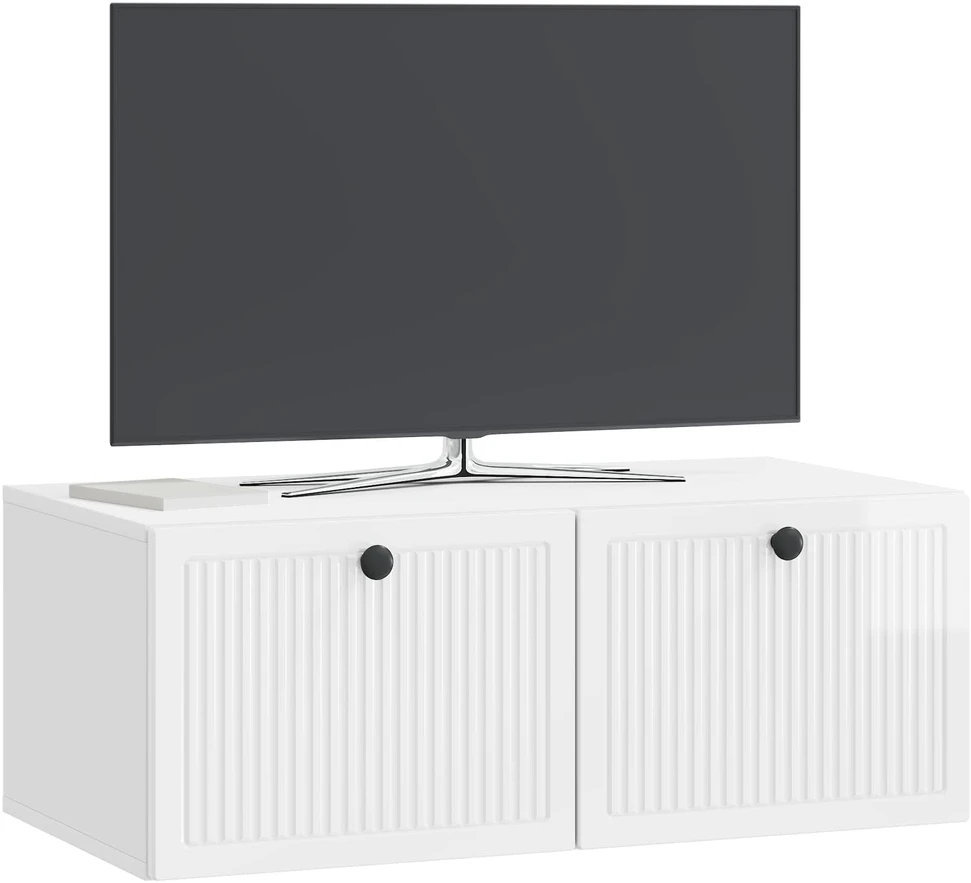 TV staliukas Sieninė TV spintelė Itin blizgi balta 78,5 x 41 x 30 cm