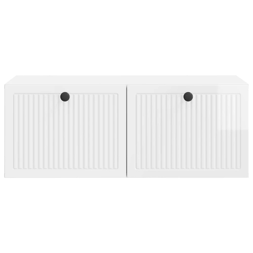 TV staliukas Sieninė TV spintelė Itin blizgi balta 78,5 x 41 x 30 cm
