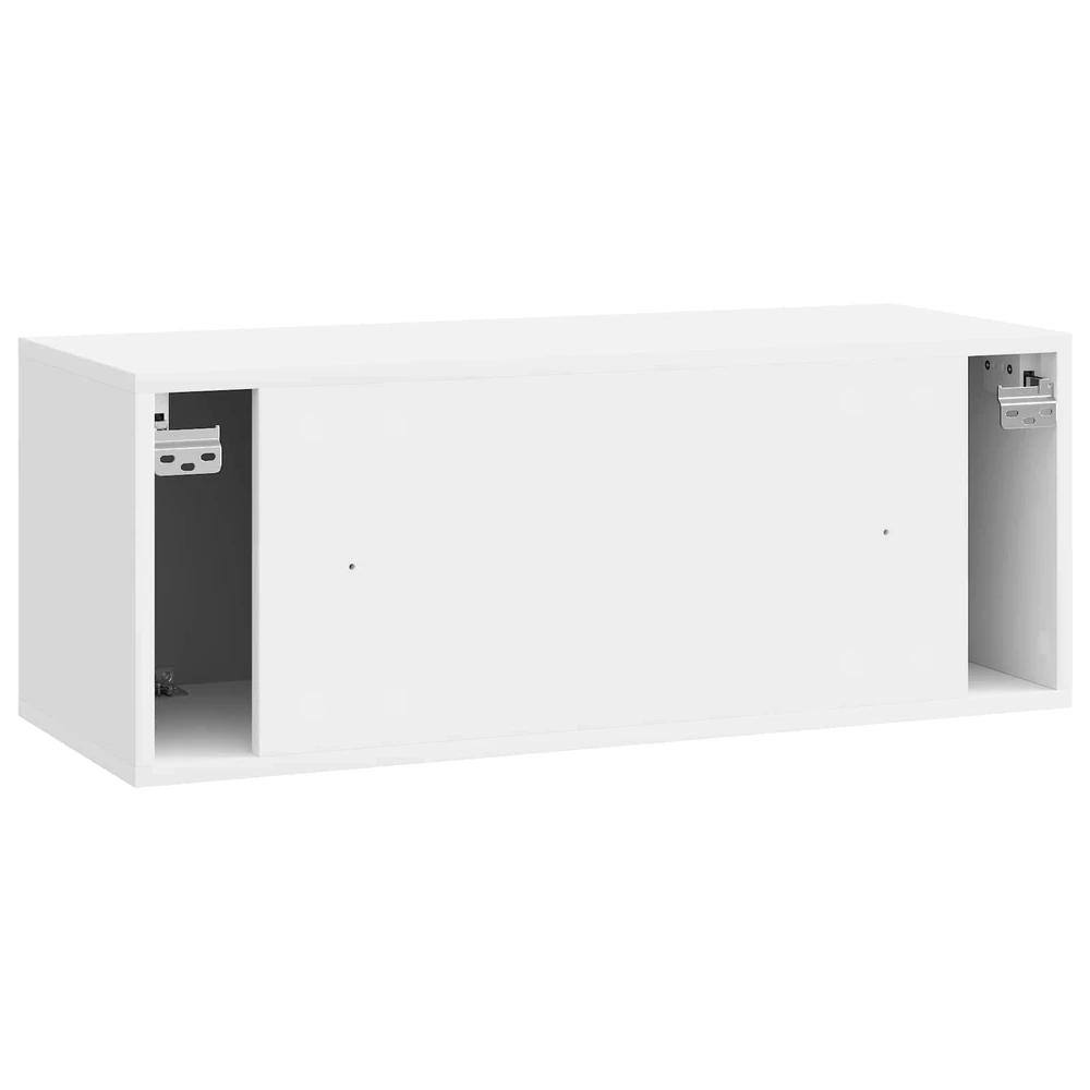 TV staliukas Sieninė TV spintelė Itin blizgi balta 78,5 x 31 x 30 cm