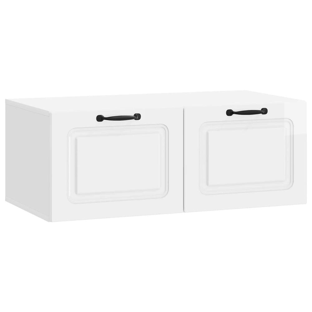 TV staliukas Sieninė TV spintelė Itin blizgi balta 78,5 x 41 x 30 cm