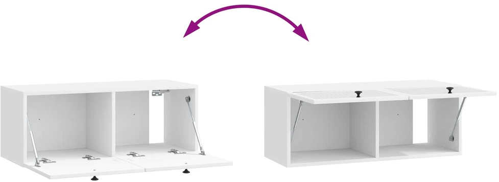 TV staliukas Sieninė TV spintelė Itin blizgi balta 78,5 x 31 x 30 cm