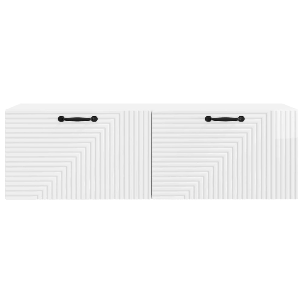 TV staliukas Sieninė TV spintelė Itin blizgi balta 98 x 31 x 30 cm