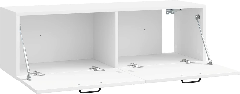 TV staliukas Sieninė TV spintelė Itin blizgi balta 98 x 31 x 30 cm