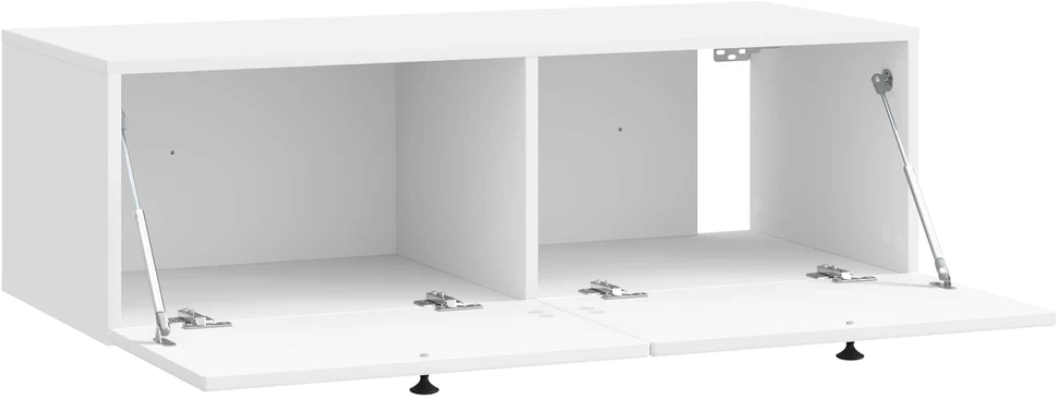 TV staliukas Sieninė TV spintelė Itin blizgi balta 98 x 41 x 30 cm