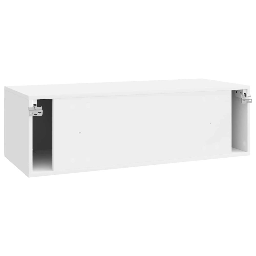 TV staliukas Sieninė TV spintelė Itin blizgi balta 98 x 41 x 30 cm