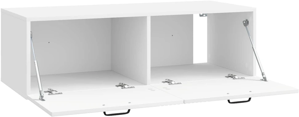 TV staliukas Sieninė TV spintelė Itin blizgi balta 98 x 41 x 30 cm