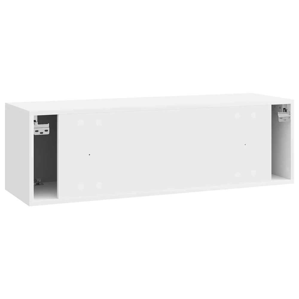 TV staliukas Sieninė TV spintelė Itin blizgi balta 98 x 31 x 30 cm