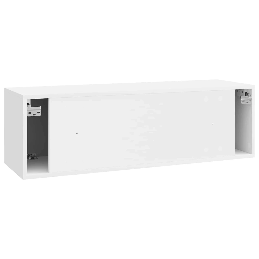 TV staliukas Sieninė TV spintelė Itin blizgi balta 98 x 31 x 30 cm
