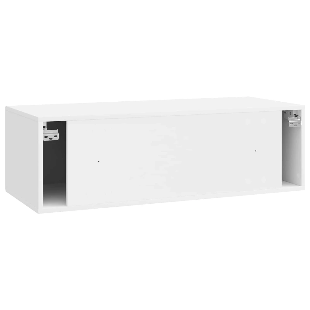 TV staliukas Sieninė TV spintelė Itin blizgi balta 98 x 41 x 30 cm