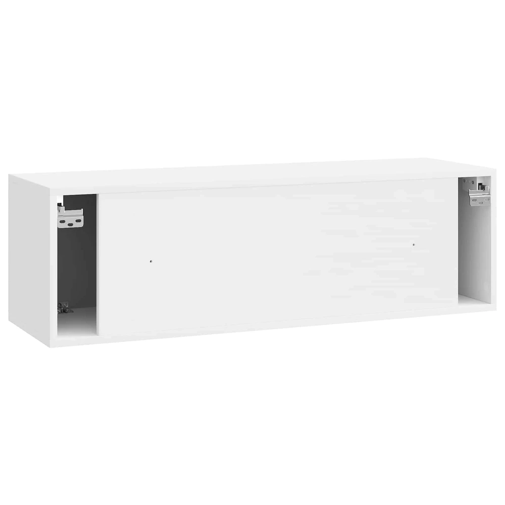 TV staliukas Sieninė TV spintelė Itin blizgi balta 98 x 31 x 30 cm