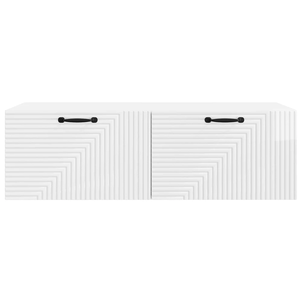 TV staliukas Sieninė TV spintelė Itin blizgi balta 98 x 41 x 30 cm