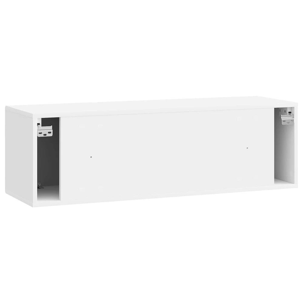 TV staliukas Sieninė TV spintelė Itin blizgi balta 98 x 31 x 30 cm