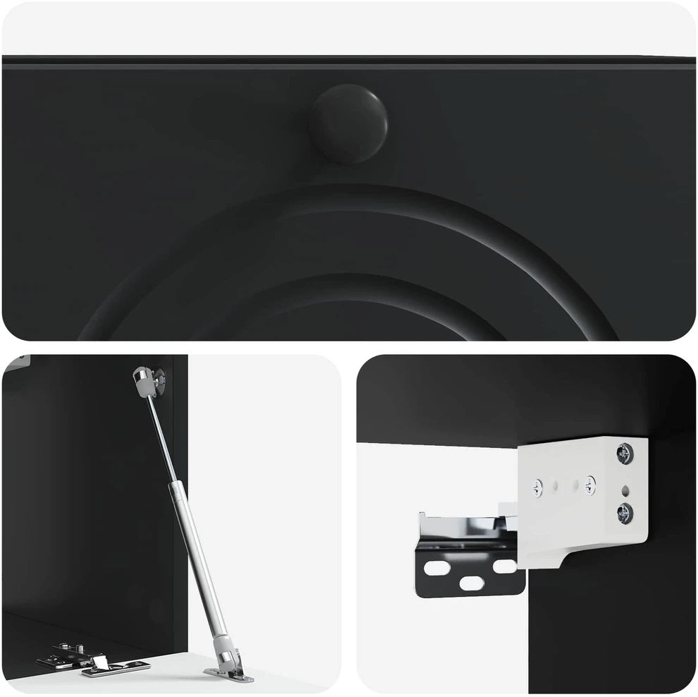 TV staliukas Sieninė TV spintelė Juoda 59,5 x 31 x 30 cm Apdirbta mediena