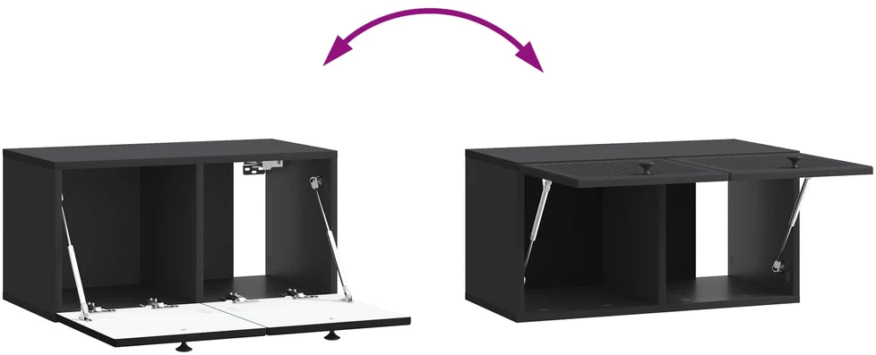 TV staliukas Sieninė TV spintelė Juoda 59,5 x 31 x 30 cm Apdirbta mediena