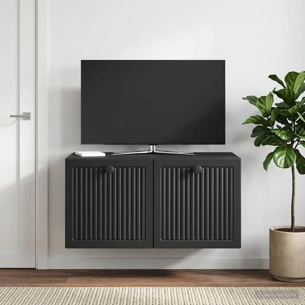 TV staliukas Sieninė TV spintelė Juoda 59,5 x 41 x 30 cm Apdirbta mediena