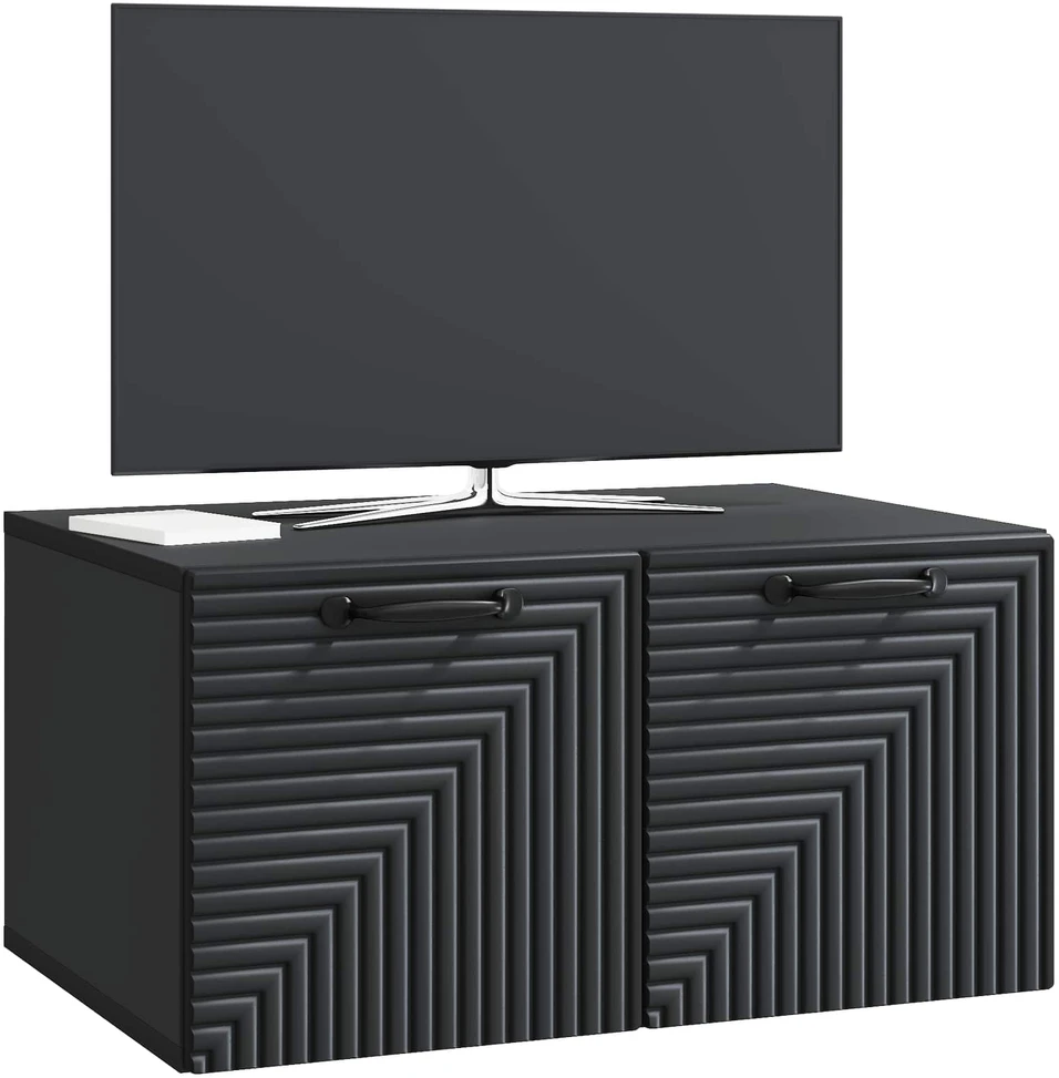 TV staliukas Sieninė TV spintelė Juoda 59,5 x 41 x 30 cm Apdirbta mediena