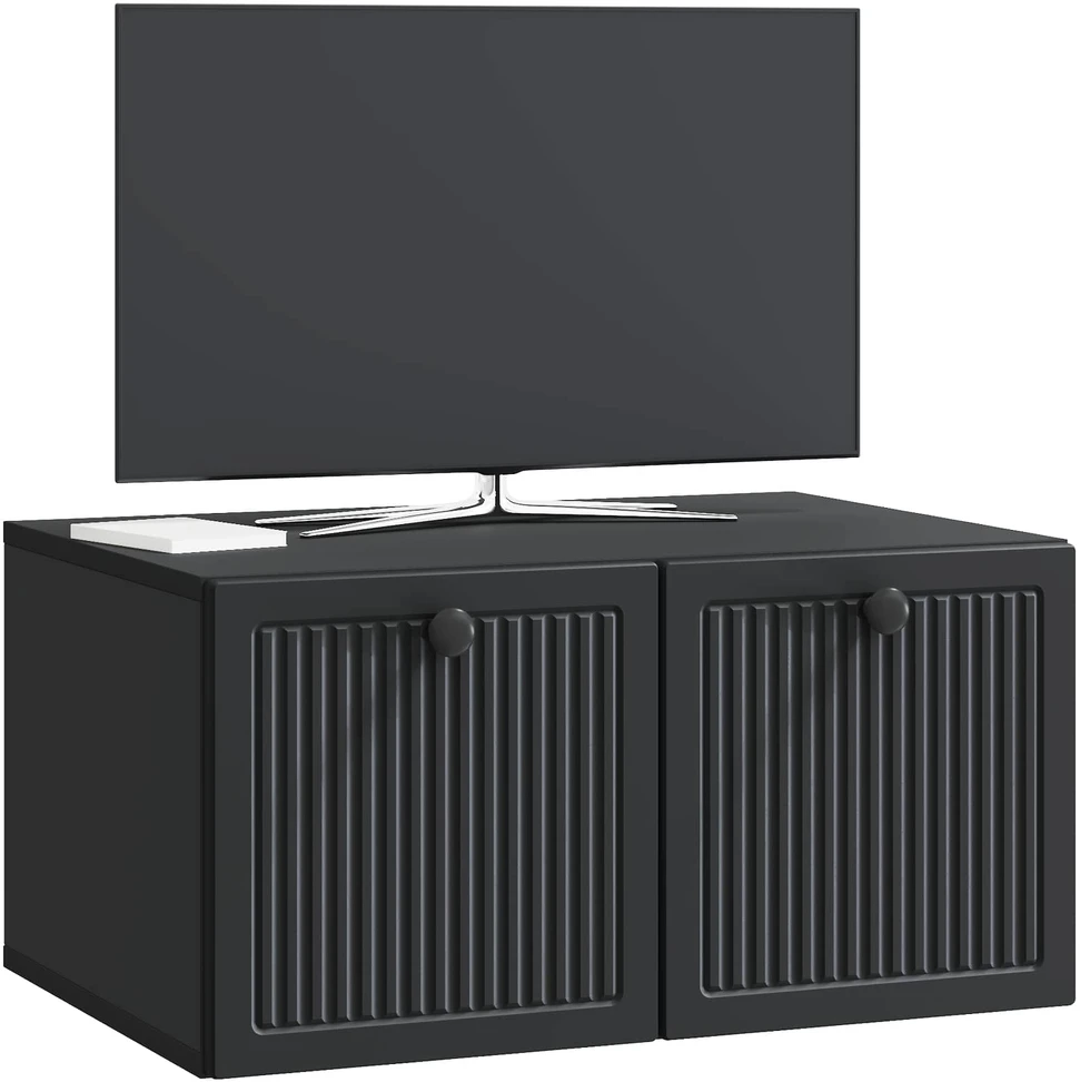 TV staliukas Sieninė TV spintelė Juoda 59,5 x 41 x 30 cm Apdirbta mediena