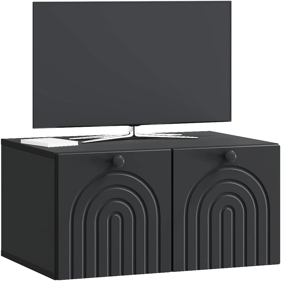 TV staliukas Sieninė TV spintelė Juoda 59,5 x 41 x 30 cm Apdirbta mediena