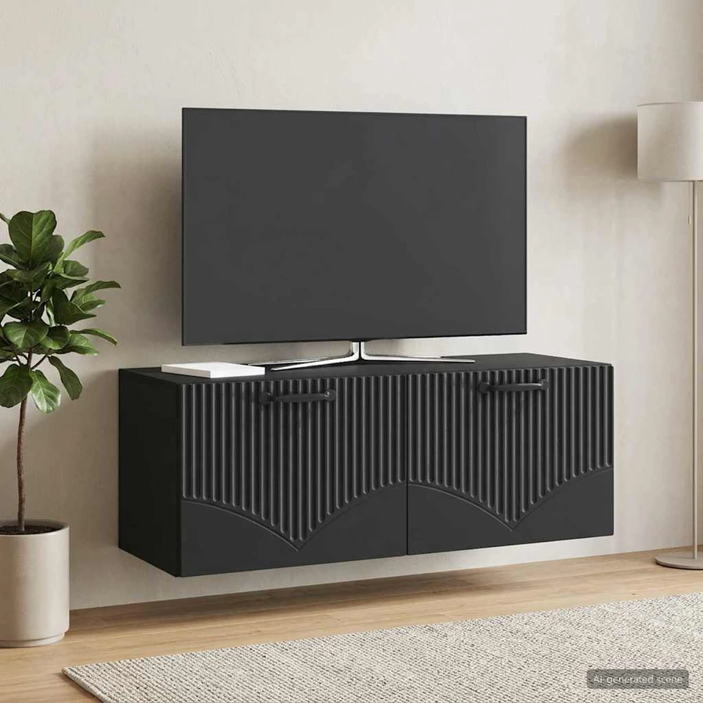TV staliukas Sieninė TV spintelė Juoda 78,5 x 31 x 30 cm Apdirbta mediena