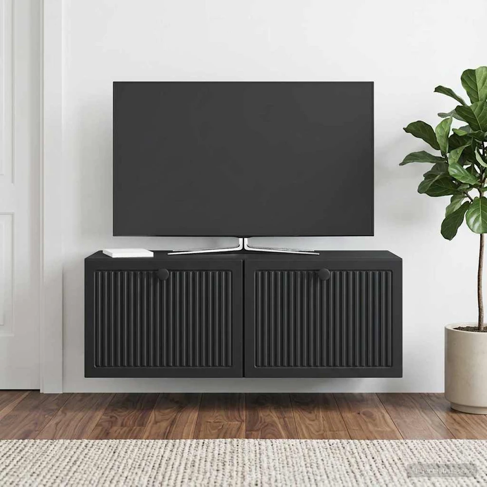 TV staliukas Sieninė TV spintelė Juoda 78,5 x 31 x 30 cm Apdirbta mediena