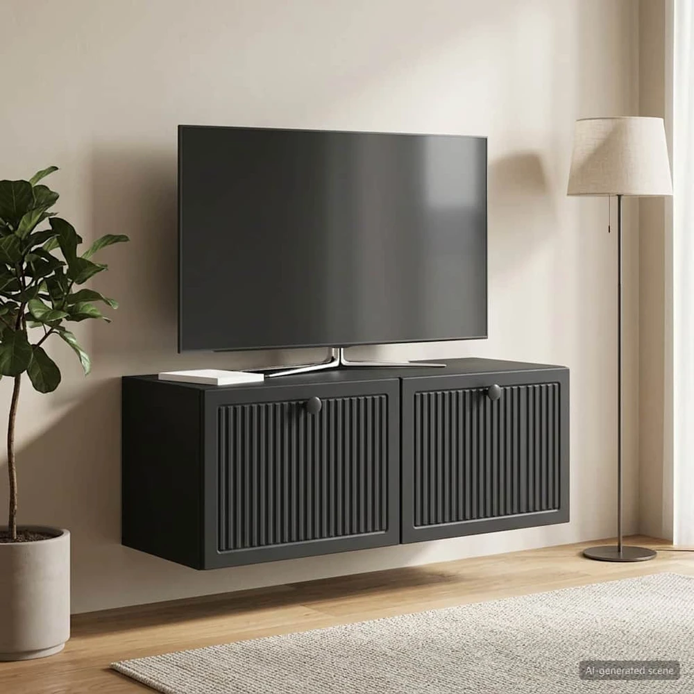 TV staliukas Sieninė TV spintelė Juoda 78,5 x 31 x 30 cm Apdirbta mediena
