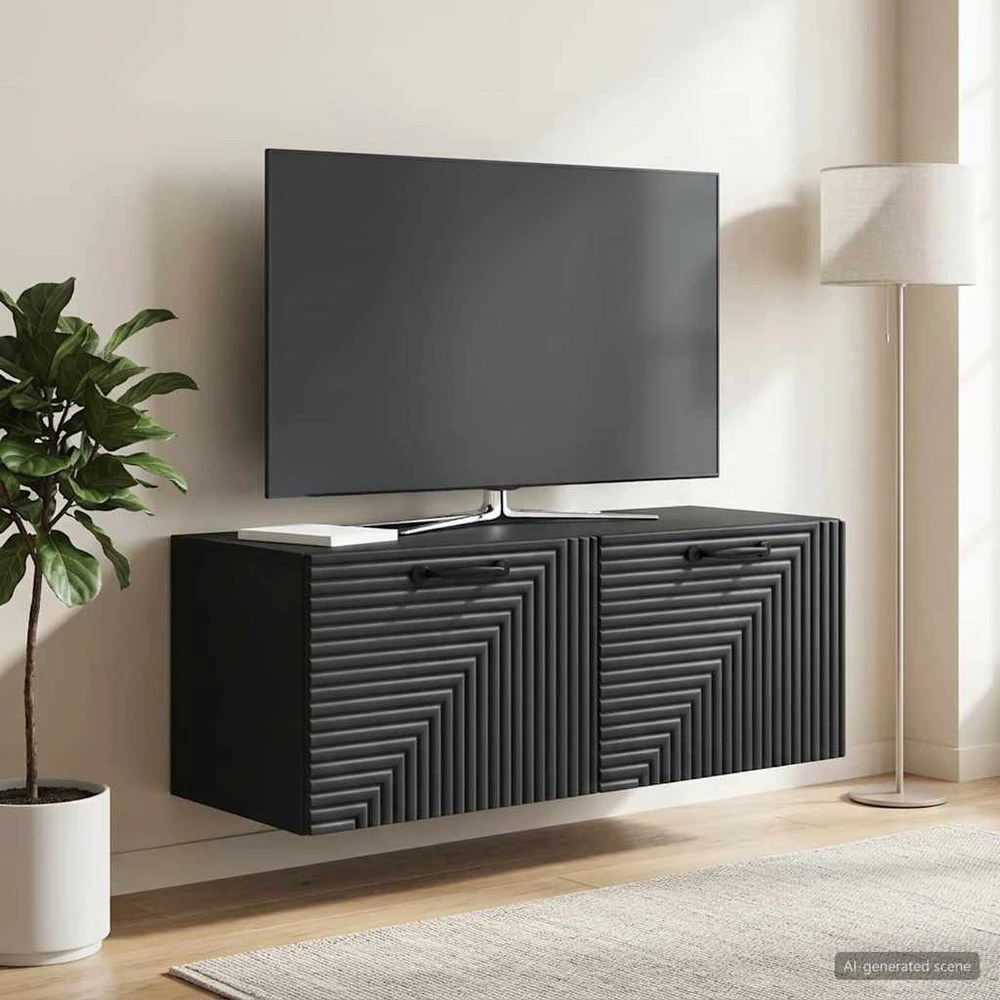 TV staliukas Sieninė TV spintelė Juoda 78,5 x 31 x 30 cm Apdirbta mediena