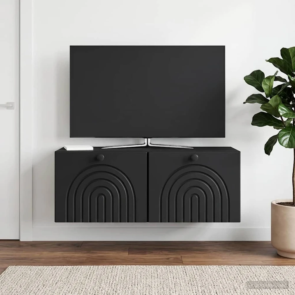 TV staliukas Sieninė TV spintelė Juoda 78,5 x 31 x 30 cm Apdirbta mediena