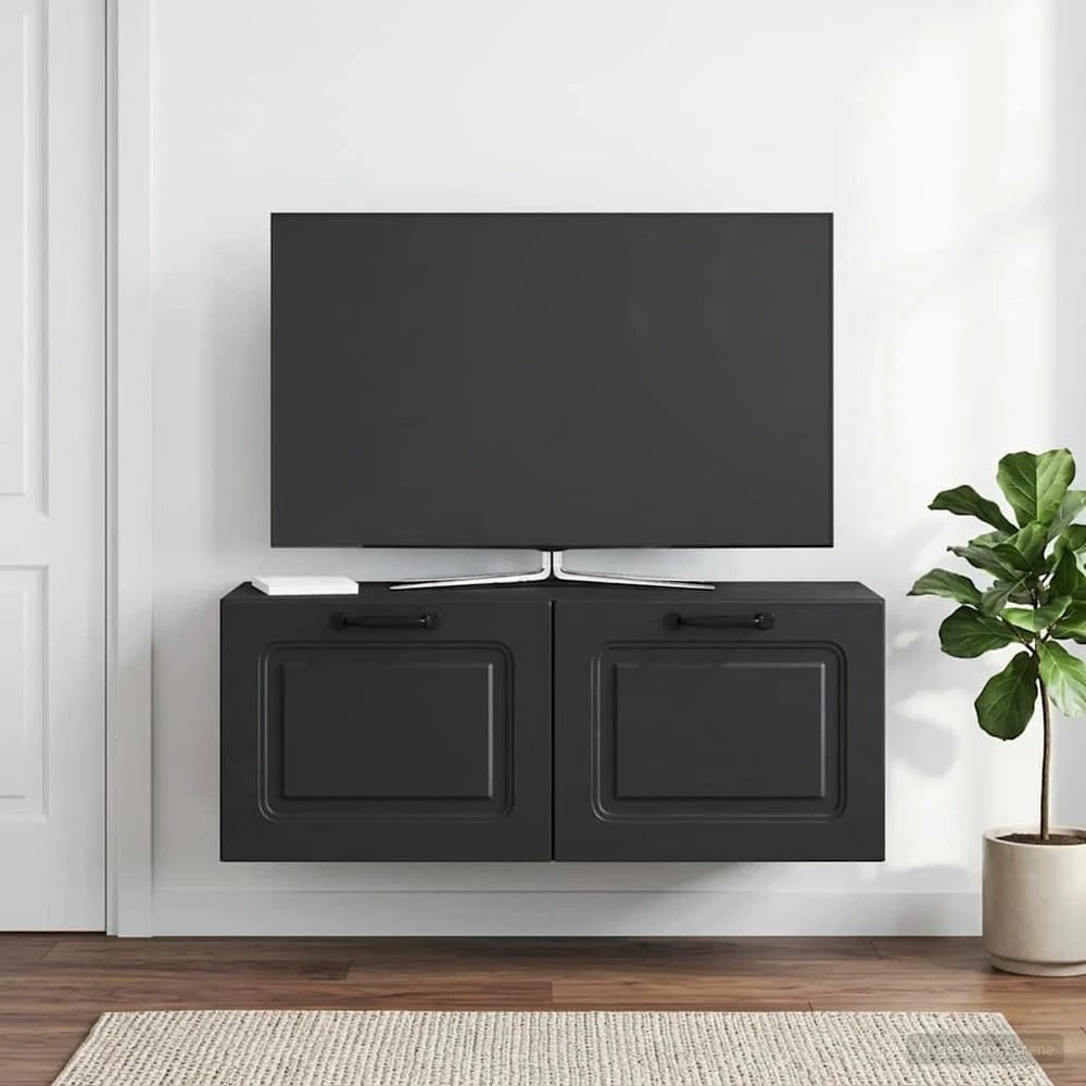 TV staliukas Sieninė TV spintelė Juoda 78,5 x 31 x 30 cm Apdirbta mediena