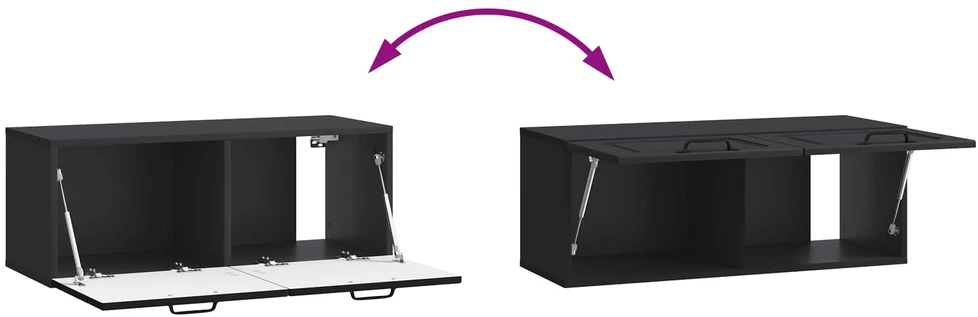 TV staliukas Sieninė TV spintelė Juoda 78,5 x 31 x 30 cm Apdirbta mediena