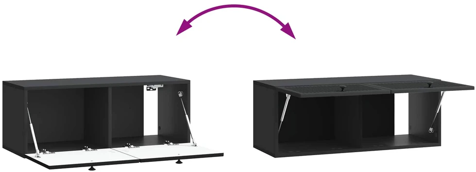 TV staliukas Sieninė TV spintelė Juoda 78,5 x 31 x 30 cm Apdirbta mediena