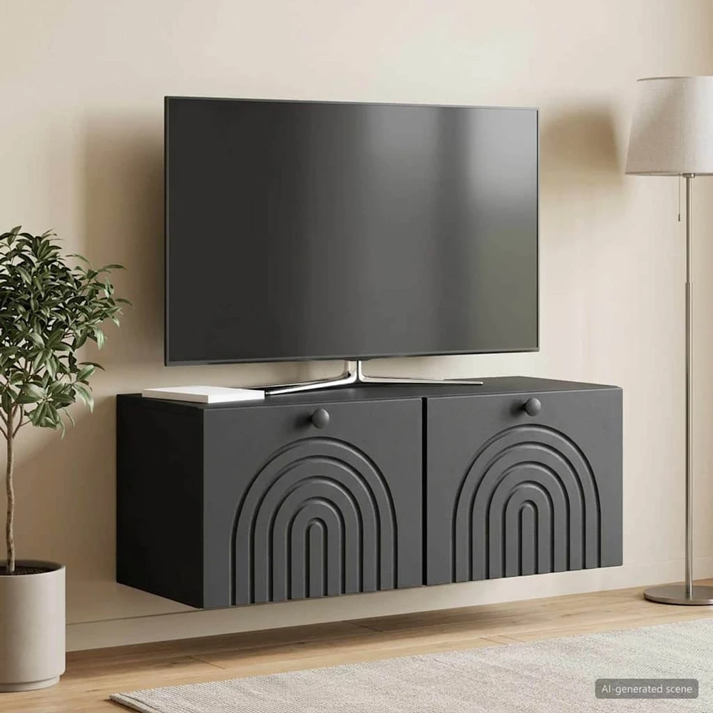TV staliukas Sieninė TV spintelė Juoda 78,5 x 31 x 30 cm Apdirbta mediena