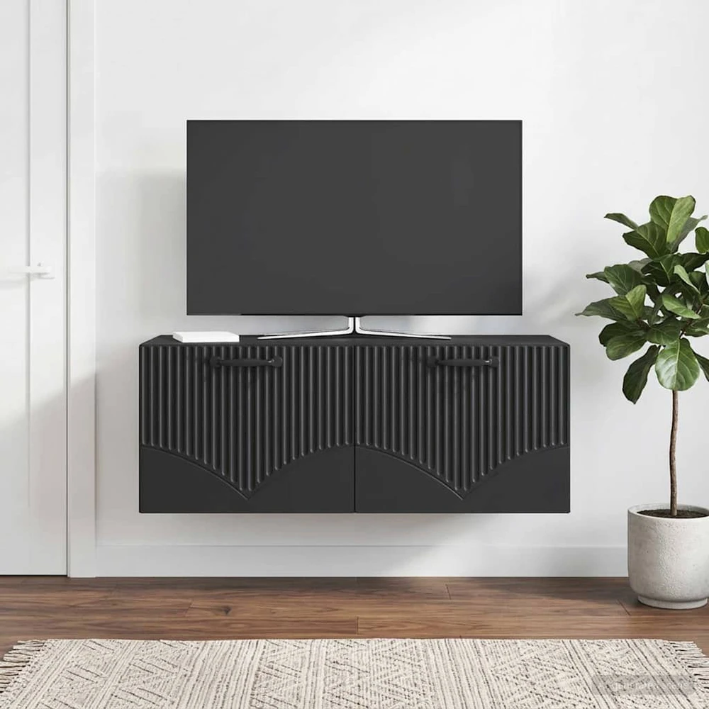 TV staliukas Sieninė TV spintelė Juoda 78,5 x 31 x 30 cm Apdirbta mediena