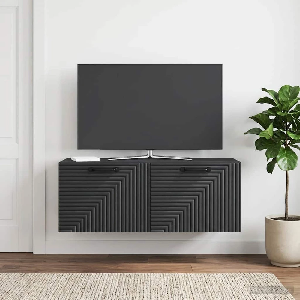 TV staliukas Sieninė TV spintelė Juoda 78,5 x 31 x 30 cm Apdirbta mediena