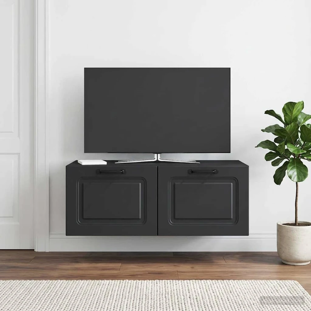 TV staliukas Sieninė TV spintelė Juoda 78,5 x 41 x 30 cm Apdirbta mediena