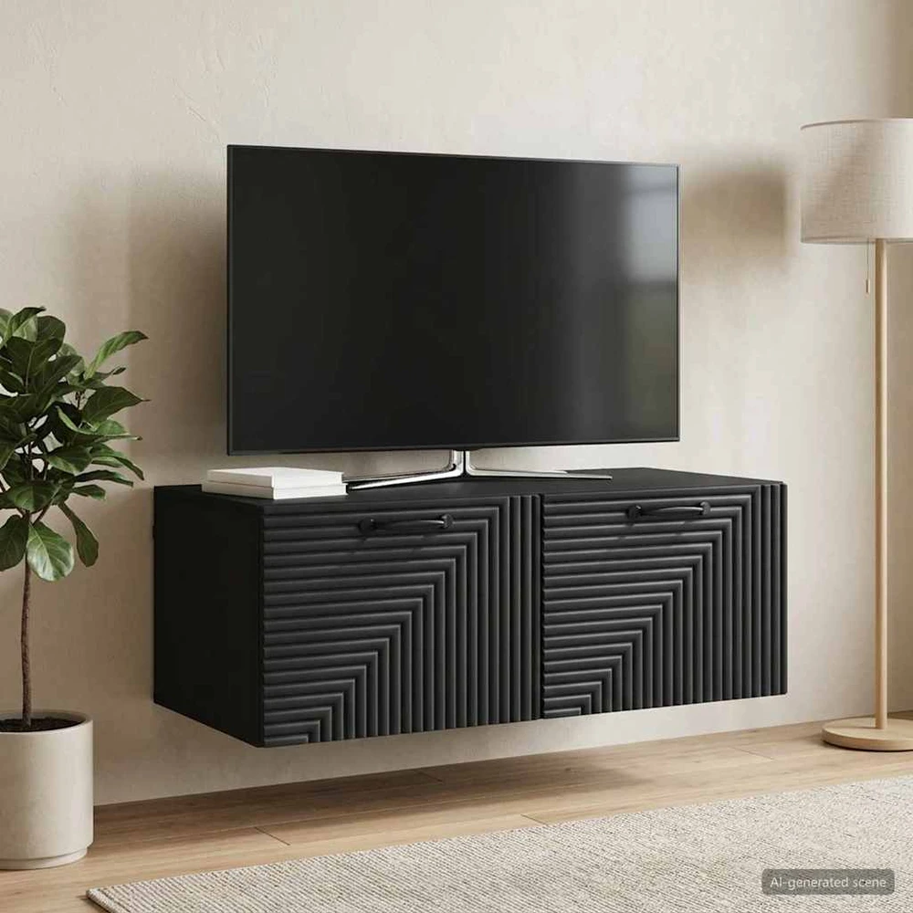 TV staliukas Sieninė TV spintelė Juoda 78,5 x 41 x 30 cm Apdirbta mediena