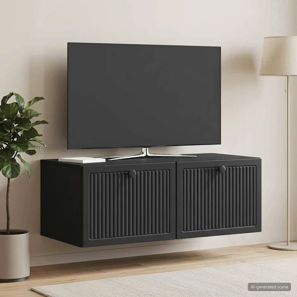 TV staliukas Sieninė TV spintelė Juoda 78,5 x 41 x 30 cm Apdirbta mediena