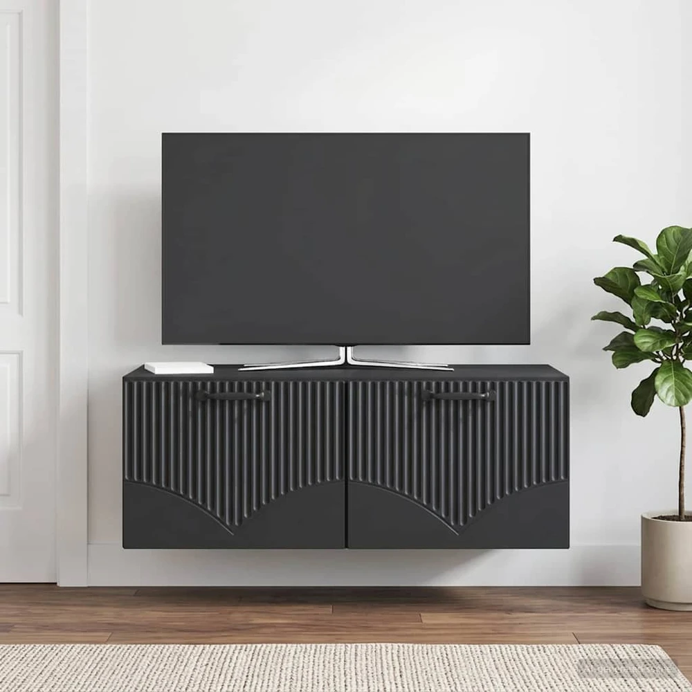 TV staliukas Sieninė TV spintelė Juoda 78,5 x 41 x 30 cm Apdirbta mediena