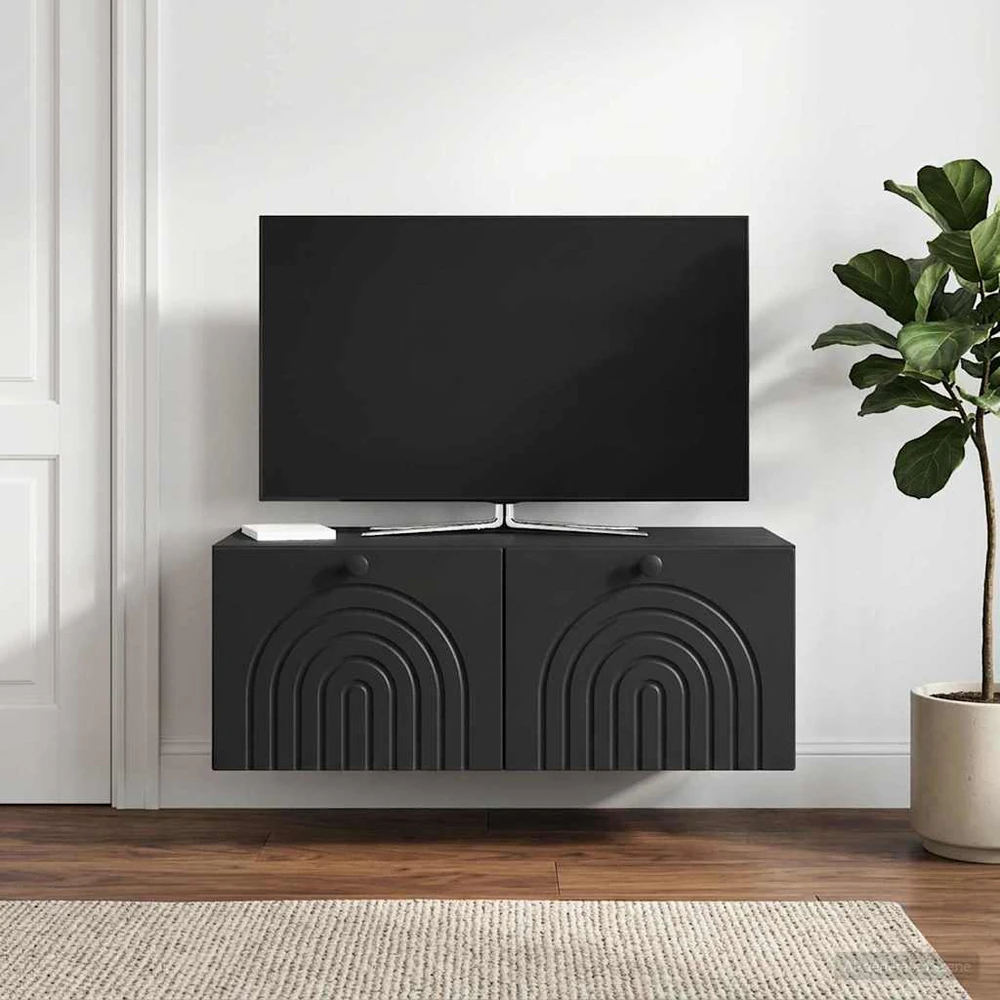 TV staliukas Sieninė TV spintelė Juoda 78,5 x 41 x 30 cm Apdirbta mediena