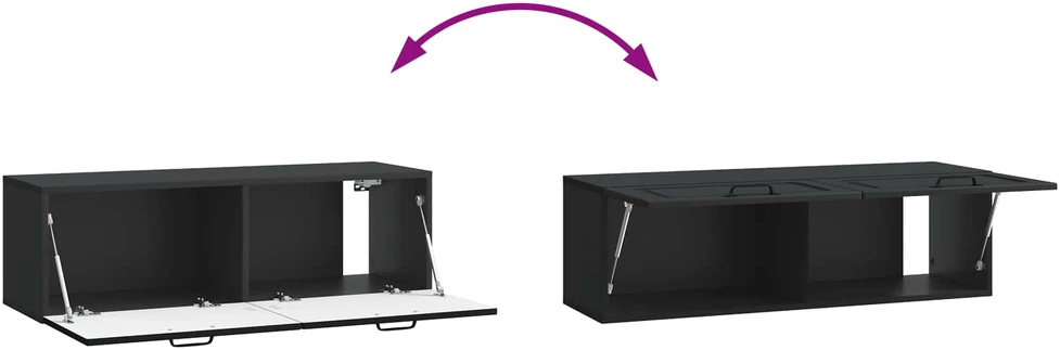 TV staliukas Sieninė TV spintelė Juoda 98 x 31 x 30 cm Apdirbta mediena