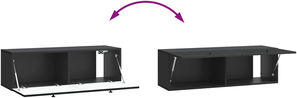 TV staliukas Sieninė TV spintelė Juoda 98 x 31 x 30 cm Apdirbta mediena