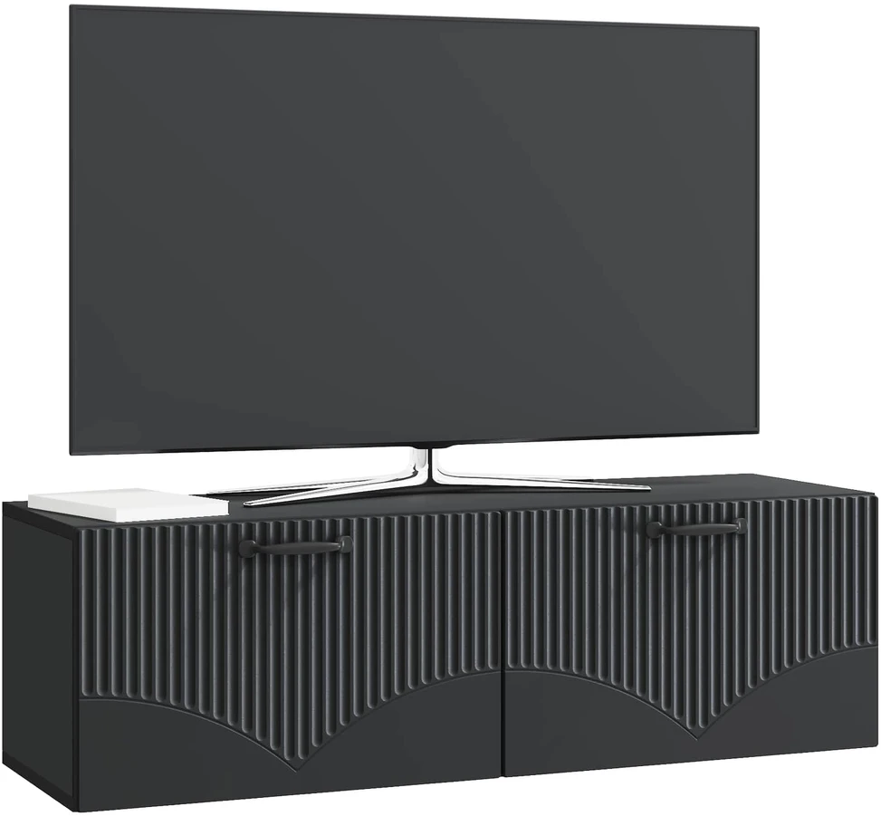TV staliukas Sieninė TV spintelė Juoda 98 x 31 x 30 cm Apdirbta mediena