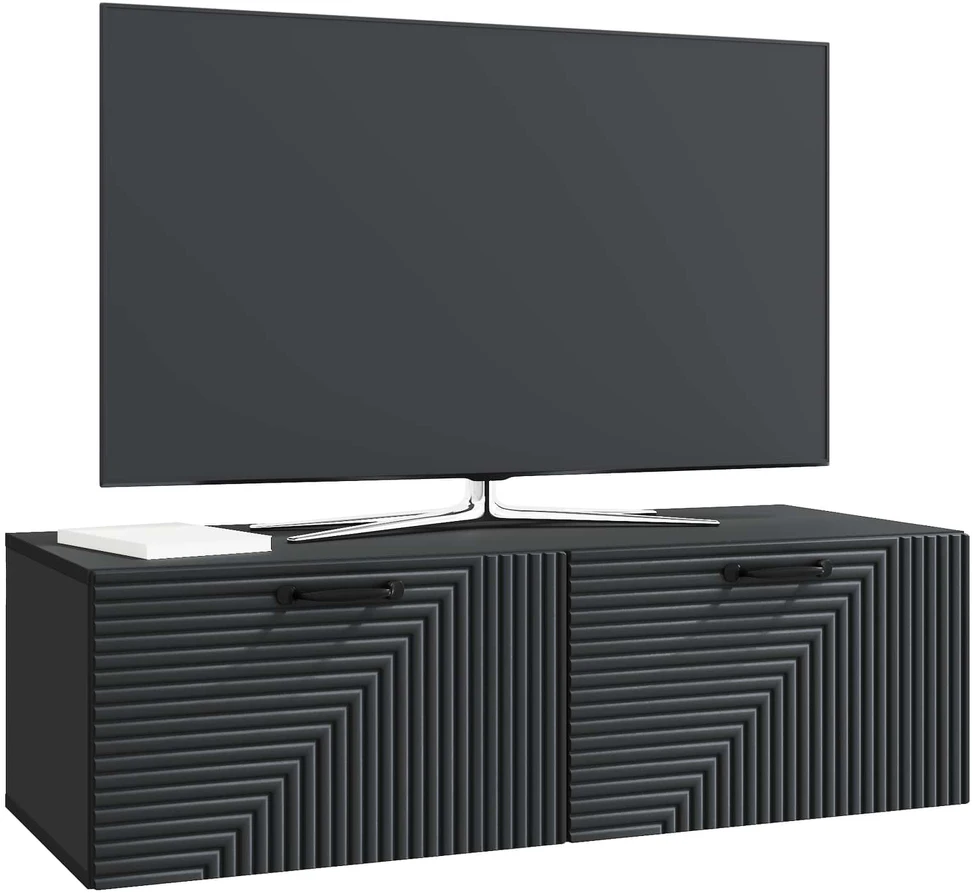 TV staliukas Sieninė TV spintelė Juoda 98 x 41 x 30 cm Apdirbta mediena