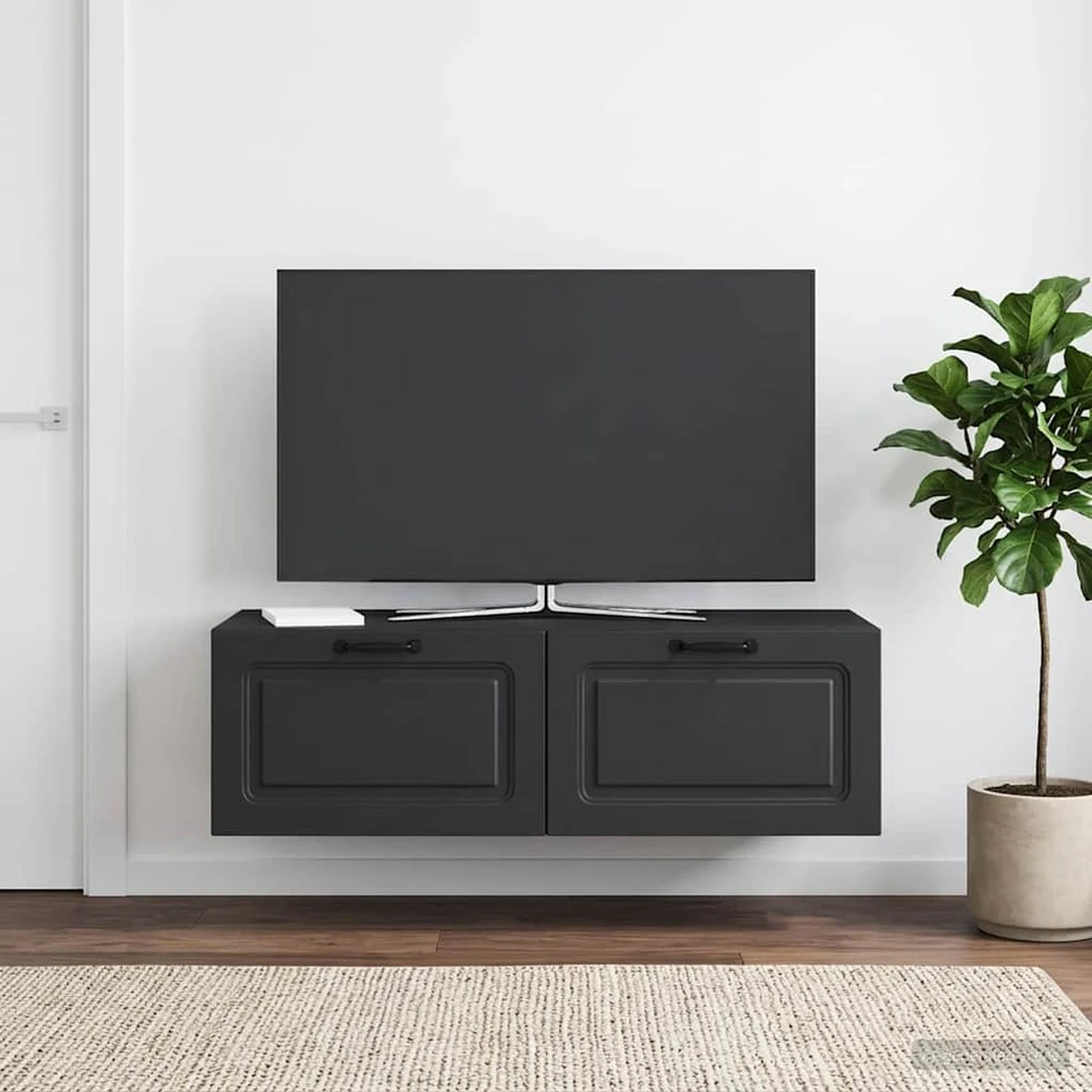 TV staliukas Sieninė TV spintelė Juoda 98 x 41 x 30 cm Apdirbta mediena