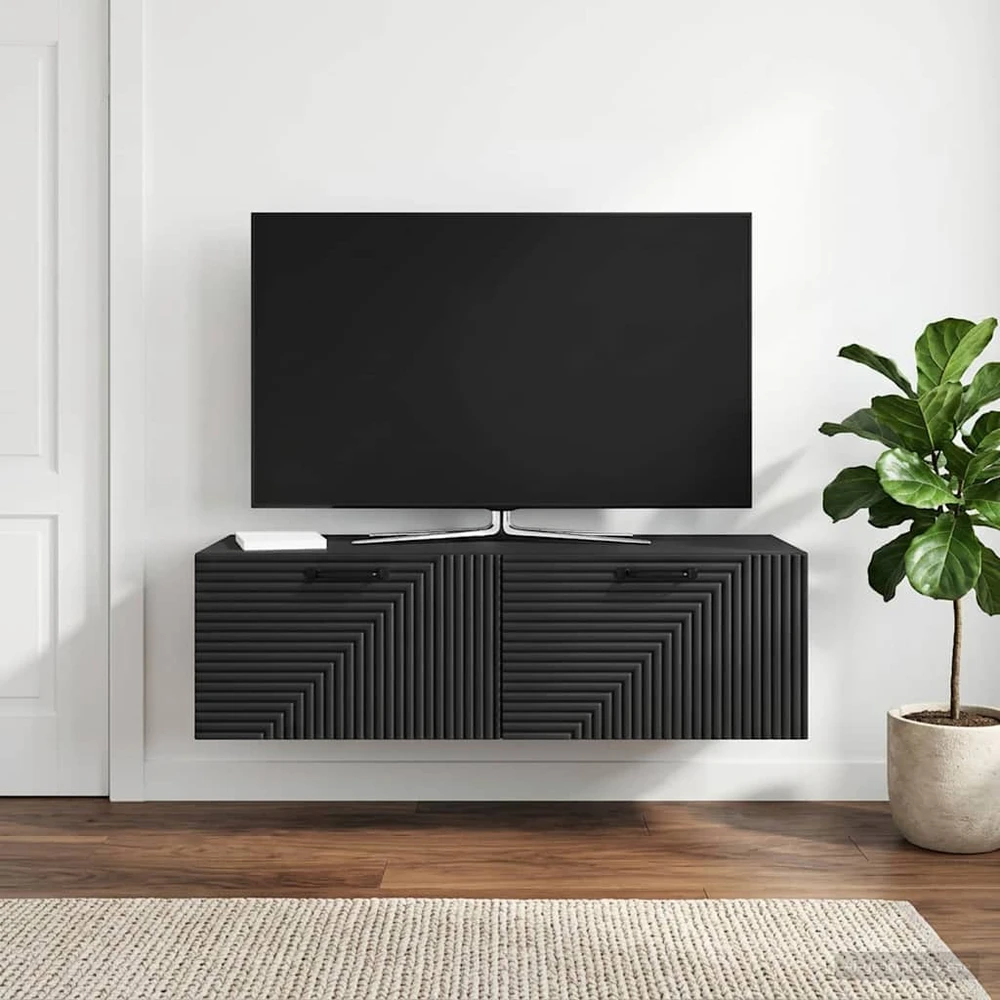 TV staliukas Sieninė TV spintelė Juoda 98 x 41 x 30 cm Apdirbta mediena
